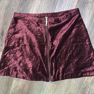 Free people velvet skirt
